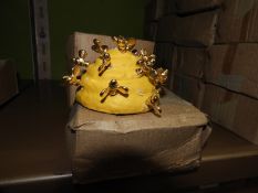 Sixteen Decorative Beehive Ornaments with Gold Col