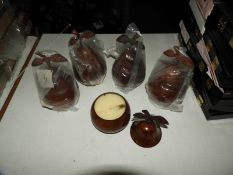 Box of Five Scented Candles in the For of Rustic P