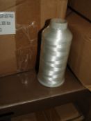 Twelve Cones of White Embroidery Thread