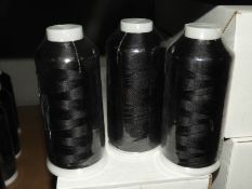 Ten Cones of Black Embroidery Thread