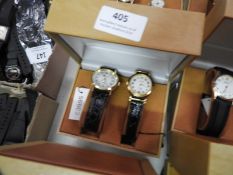 Two Pair of Ladies & Gents Wristwatches with Black