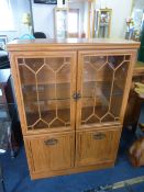 Display Cabinet with Glass Shelves and Glazed Doors