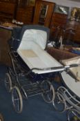 Vintage 1960's Navy Blue Silver Cross Pram
