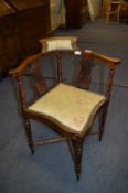 Inlaid Upholstered Corner Chair