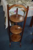 Mahogany Folding Cake Stand