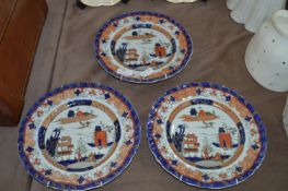 Three Mason Ironstone Chinese Style Wall Plaques