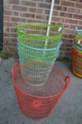 *Collection of Painted Wire Baskets
