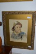 Framed Watercolour 1892 initialed DSJ