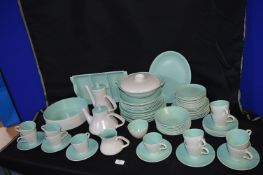 Poole Pale Green 77 Piece Dinner Service