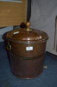 Copper Coal Bucket with Brass Features