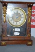 Ornate Mahogany Wall Clock with Ormolu Decoration