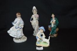 Four Porcelain Figurines Including One Coalport