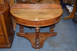 Victorian Mahogany Half Moon Serving Table