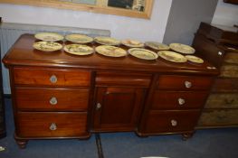 Large Victorian Mahogany Sideboard with Glass Handles