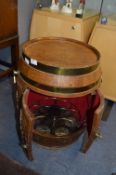 Carved Oak Retro Beer Barrel Drinks Cabinet