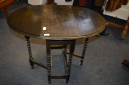 Small Oak Table on Barley Twist Legs