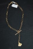 9ct Gold Albert Watch Chain with Medallion - appro