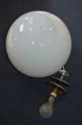 Large White Glass Globe with Light Fitting