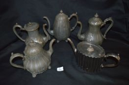 Collection of Pewter and Plated Coffee and Teapots