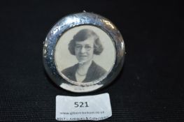 Small Round Silver Photo Frame - Indistinct Hallma