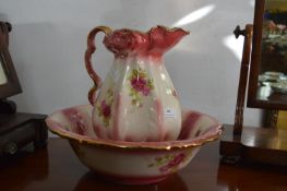Staffordshire Ironstone Floral Wash Jug & Bowl