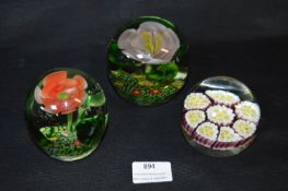 Three Glass Paperweights