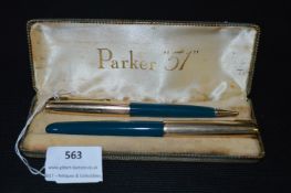 Parker 51 Fountain Pen and Retracting Pencil