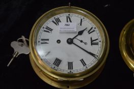 Brass Ships Clock with Key