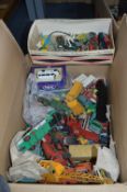 Large Box of Play Worn Dinky and Corgi Diecast Vehicles