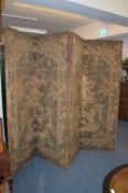 Large Folding Screen with Embroidered Panels