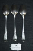 Three Silver Teaspoons - Indistinct Hallmarks, app
