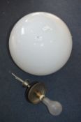 Large White Glass Globe with Light Fitting