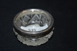 Cut Glass Pot with Silver Rim - Birmingham 1903