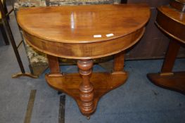 Victorian Mahogany Half Moon Serving Table