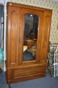 Victorian Mahogany Wardrobe with Beveled Edge MIrror