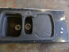 Black Kitchen Sink with Drainer