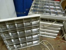 Seven Square Fluorescent Ceiling Lights 60x60cm