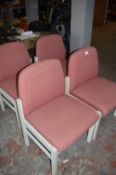 Four Pink Upholstered Chairs