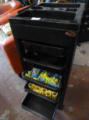Plastic Five Drawer Salon Trolley Containing Rolle