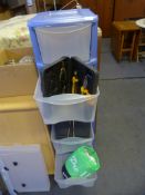 Plastic Six Height Chest of Drawers and Contents