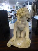 Alabaster Style Statuette - Child Reading a Scrol