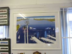 Large Silk Picture - Sydney Harbour by J. Henwood