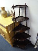 Five Tier Mahogany Effect Whatnot