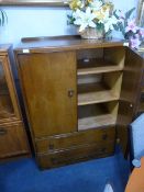 Oak Two Door, Two Drawer Cabinet