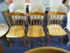 Three Beech Kitchen Chairs