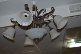 Metal Light Fitting with Glass Shades