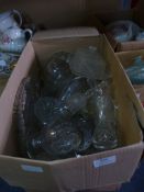 Box Containing Various Cut Glass Items
