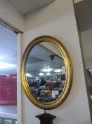 Gilt Framed Oval Mirror