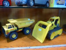 Tonka Truck and a Cat Bulldozer