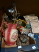 Box Containing Large Decorative Jug, Light Fitting